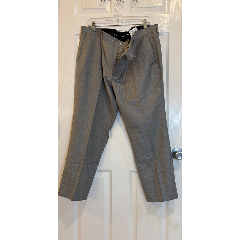 Rossi Man Thomas Gray Dress Pants‎ Size US 48 EU 58 Slim Fit Polyester Rayon